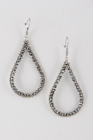 Classy Tear Drop Hook Bead Earrings 6FBG8